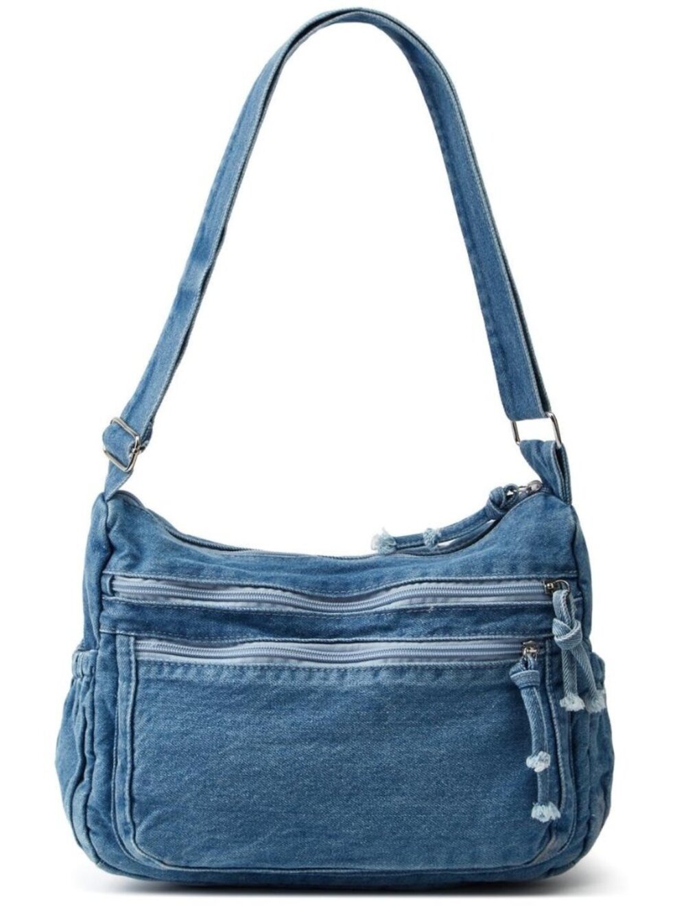 Women's Retro Large Canvas Denim Shoulder Bag Denim Crossbody Handbags Casual